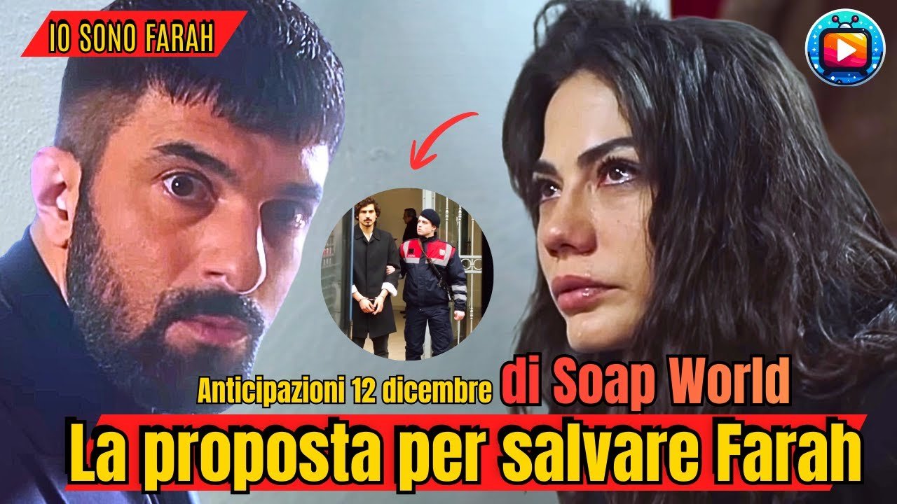 Primo piano di Tahir con lo sguardo teso e, accanto, Farah in lacrime; in un riquadro al centro un giovane in cappotto scuro portato via ammanettato da un agente