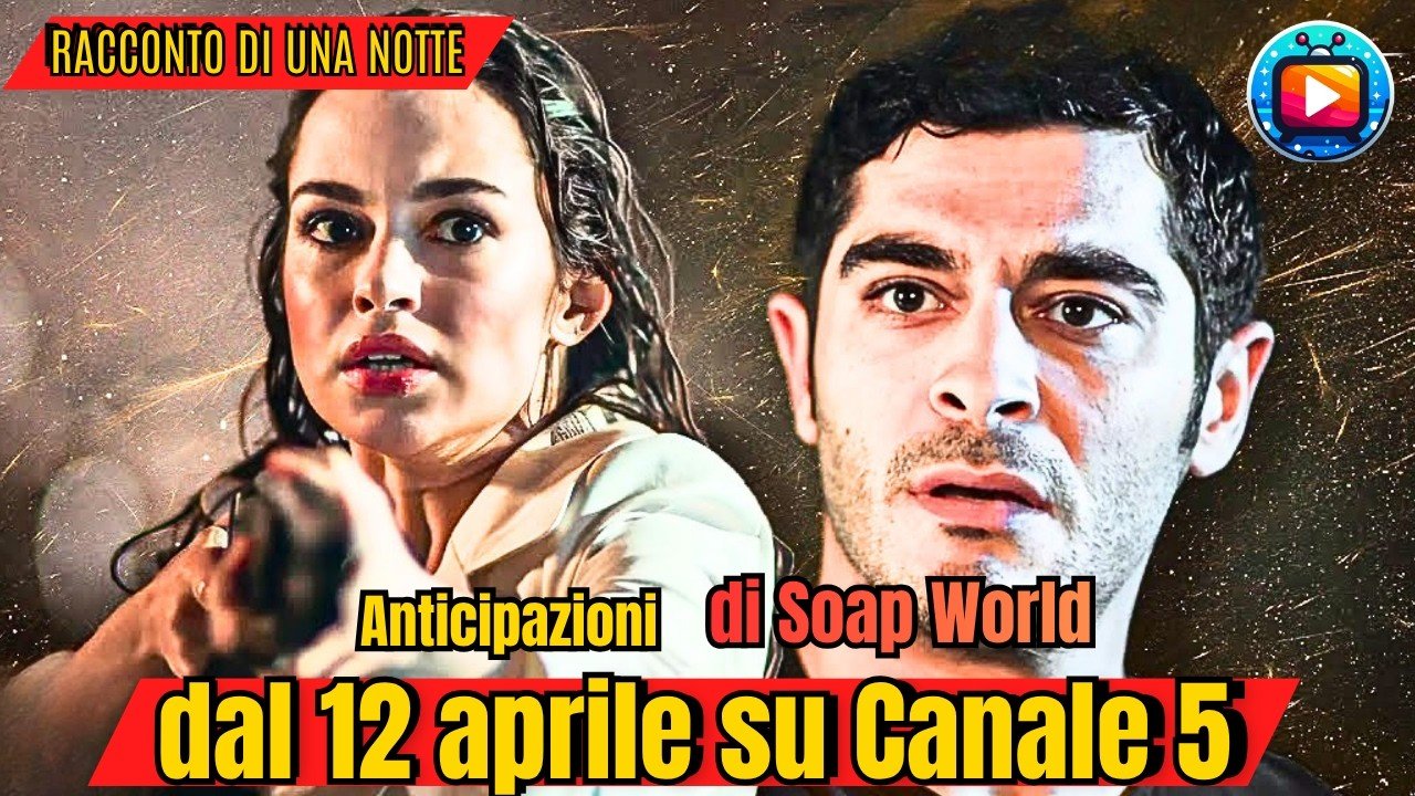 Una giovane donna con i capelli scuri raccolti punta una pistola tenendola con entrambe le mani, lo sguardo spaventato; accanto a lei il primo piano di un uomo con barba corta e bocca socchiusa, sorpreso.