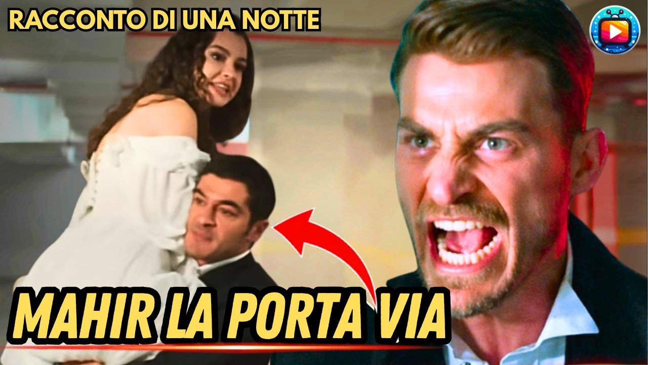 Mahir porta via in braccio Canfeza in abito bianco nel parcheggio dell'ospedale, mentre Selim urla di rabbia