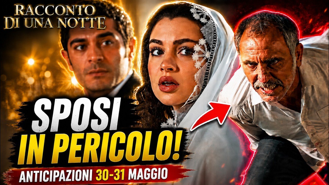 Mahir in camicia bianca con lo sguardo teso, accanto a lui Canfeza in velo da sposa con la bocca aperta per lo stupore, e sulla destra Kursat sudato e furioso con la camicia sporca